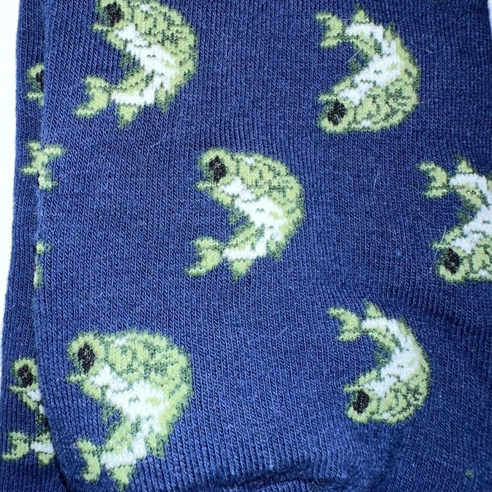 Simply Southern Blue and Green Casual Socks with Fish Design NWT